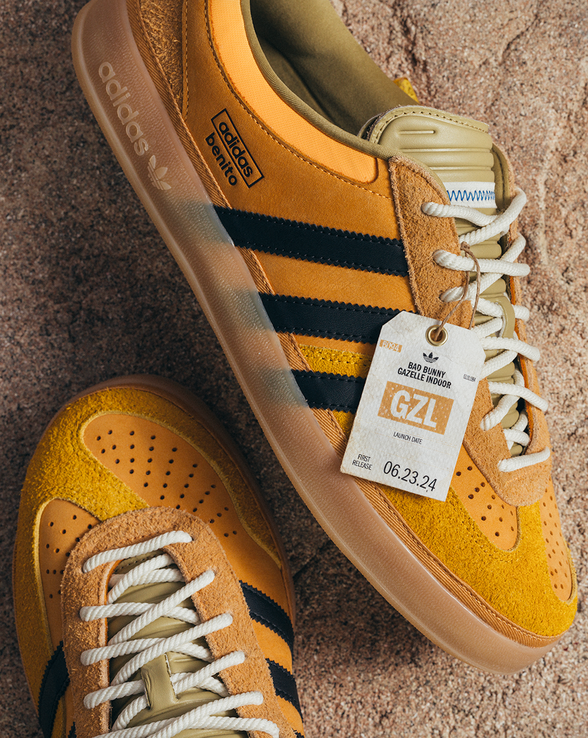 Bad Bunny x adidas Gazelle Indoor "Solar Gold"